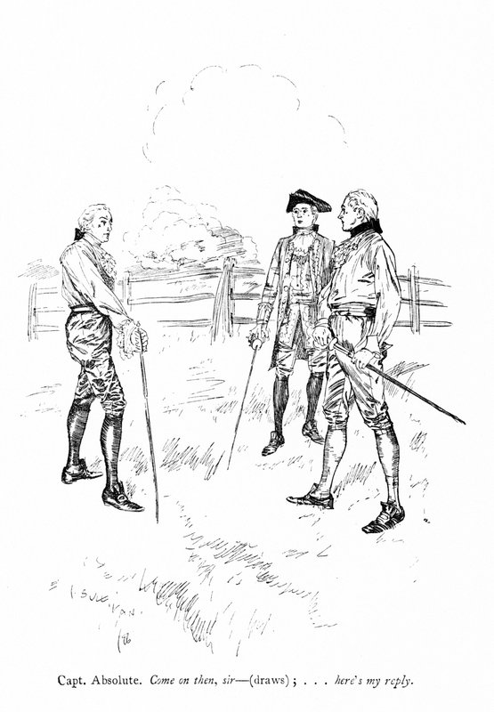 Illustration til Sheridans The Rivals (gravering) af Edmund Joseph (after) Sullivan