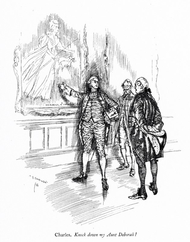 Illustration til Sheridans The School for Scandal (gravering) af Edmund Joseph (after) Sullivan