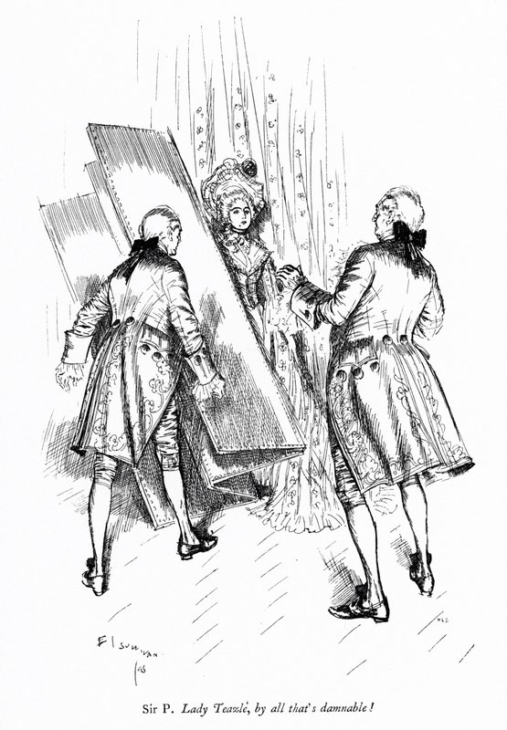 Illustration til Sheridans The School for Scandal (gravering) af Edmund Joseph (after) Sullivan