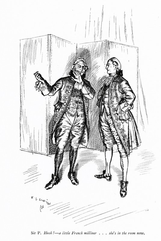 Illustration til Sheridans The School for Scandal (gravering) af Edmund Joseph (after) Sullivan