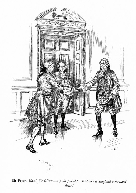 Illustration til Sheridans The School for Scandal (gravering) af Edmund Joseph (after) Sullivan
