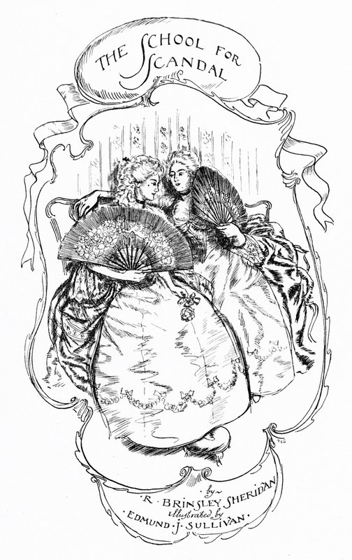 Illustration til The School for Scandal (gravering) af Edmund Joseph (after) Sullivan