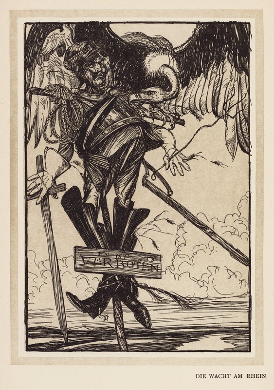 Kejserens krans: Die Wacht Am Rhein (litografi) af Edmund Joseph (after) Sullivan