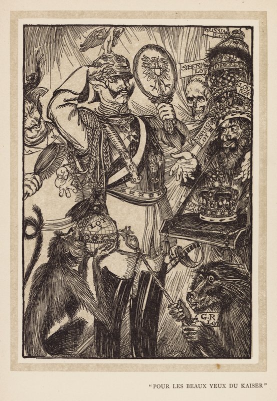 Kejserens krans: "Pour Les Beaux Yeux Du Kaiser" (litografi) af Edmund Joseph (after) Sullivan