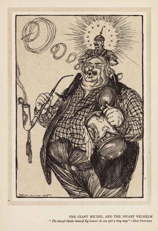 Kejserens krans: Kæmpen Michel og dværgen Wilhelm (litografi) af Edmund Joseph (after) Sullivan