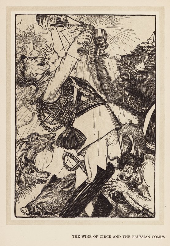 Kejserens krans: The Wine of Circe and the Prussian Comus (litografi) af Edmund Joseph (after) Sullivan