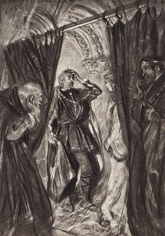 William Shakespeare: Tragedien om Hamlet, prins af Danmark, 3. akt, 1. scene (litografi) af Edmund Joseph (after) Sullivan