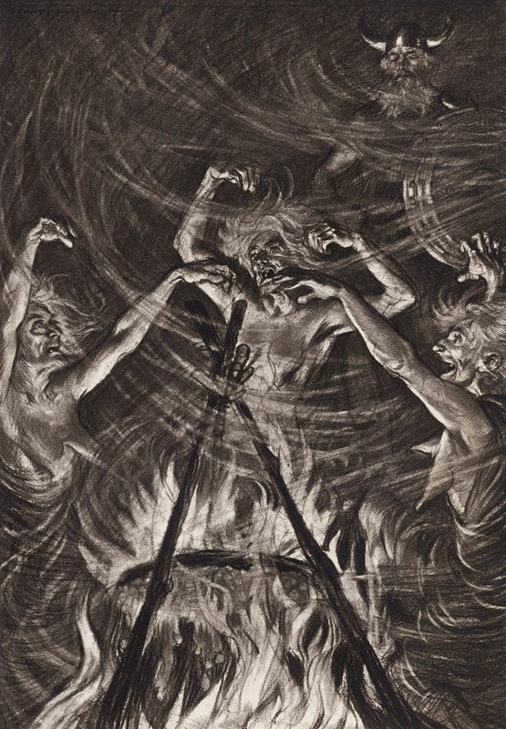 William Shakespeare: Tragedien om Macbeth, akt IV, scene 1 (litografi) af Edmund Joseph (after) Sullivan