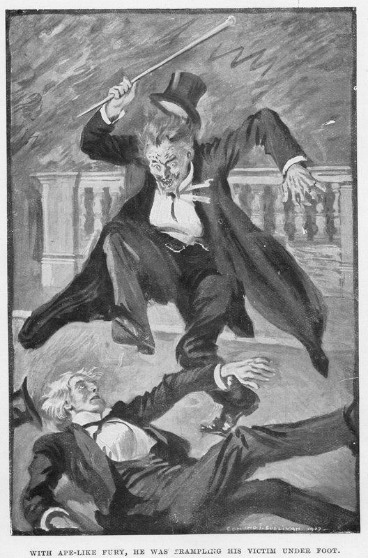 Illustration til Dr. Jekyll og Mr. Hyde af RL Stevenson af Edmund Joseph Sullivan