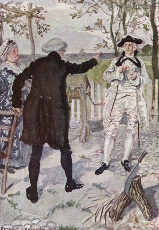 Illustration til The Vicar of Wakefield af Oliver Goldsmith (farve litho) af Edmund Joseph Sullivan
