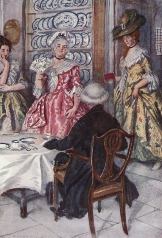 Illustration til The Vicar of Wakefield af Oliver Goldsmith (farve litho) af Edmund Joseph Sullivan