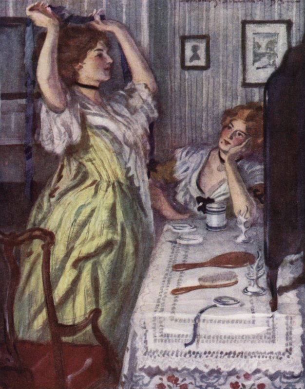 Illustration til The Vicar of Wakefield af Oliver Goldsmith (farve litho) af Edmund Joseph Sullivan