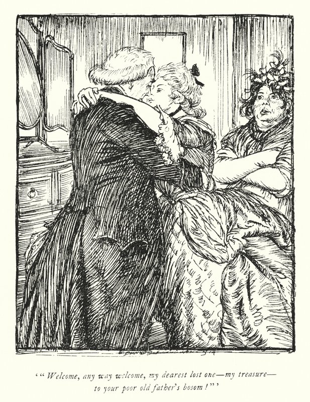 Illustration til The Vicar of Wakefield af Oliver Goldsmith (litho) af Edmund Joseph Sullivan