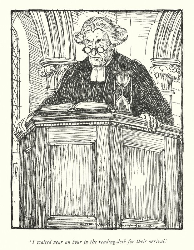 Illustration til The Vicar of Wakefield af Oliver Goldsmith (litho) af Edmund Joseph Sullivan