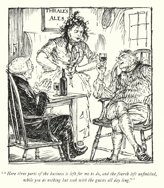 Illustration til The Vicar of Wakefield af Oliver Goldsmith (litho) af Edmund Joseph Sullivan