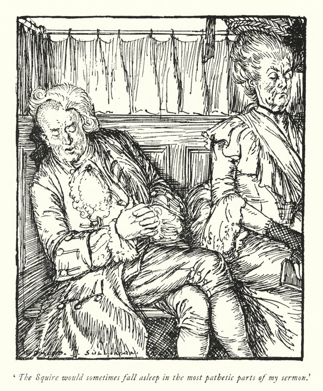 Illustration til The Vicar of Wakefield af Oliver Goldsmith (litho) af Edmund Joseph Sullivan