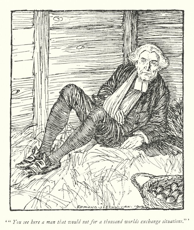 Illustration til The Vicar of Wakefield af Oliver Goldsmith (litho) af Edmund Joseph Sullivan