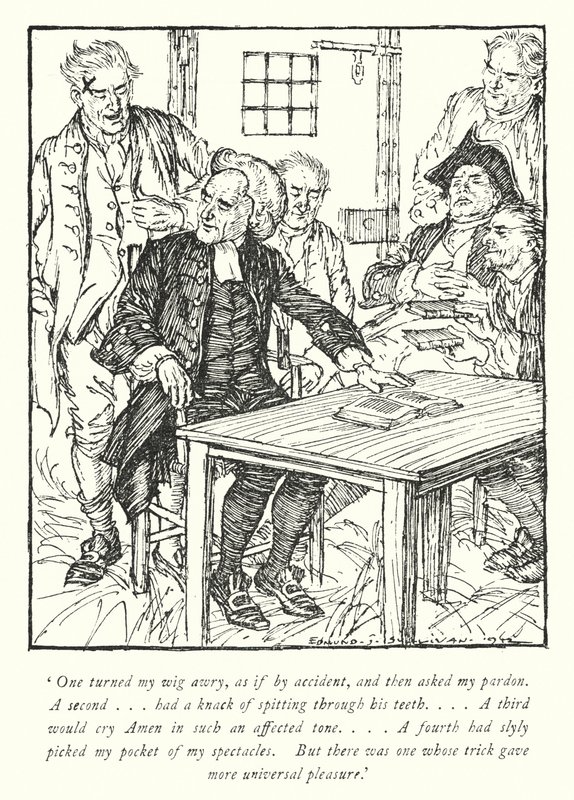 Illustration til The Vicar of Wakefield af Oliver Goldsmith (litho) af Edmund Joseph Sullivan