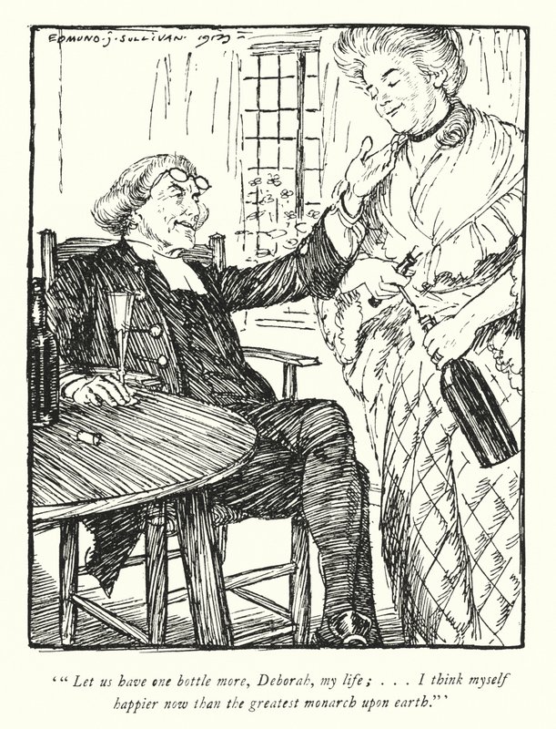 Illustration til The Vicar of Wakefield af Oliver Goldsmith (litho) af Edmund Joseph Sullivan