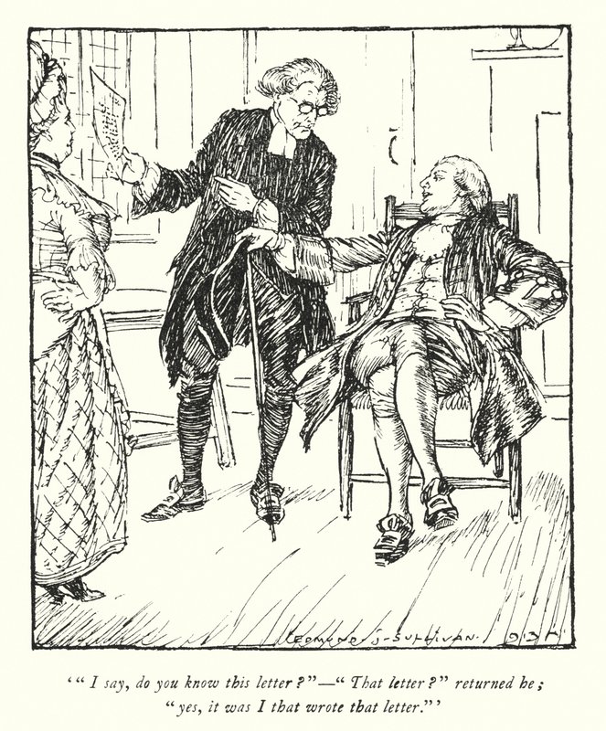 Illustration til The Vicar of Wakefield af Oliver Goldsmith (litho) af Edmund Joseph Sullivan