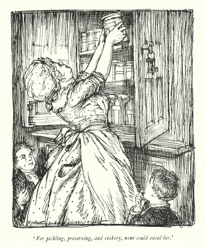Illustration til The Vicar of Wakefield af Oliver Goldsmith (litho) af Edmund Joseph Sullivan