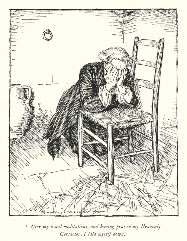 Illustration til The Vicar of Wakefield af Oliver Goldsmith (litho) af Edmund Joseph Sullivan