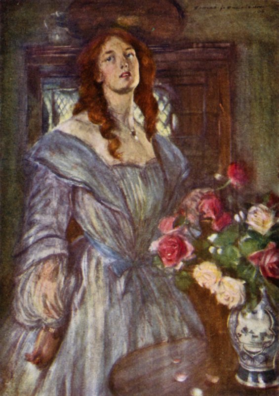 Robert Browning: A Pretty Woman (farve litho) af Edmund Joseph Sullivan