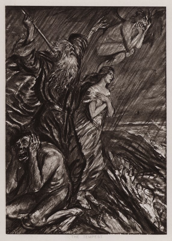 Stormen (litho) af Edmund Joseph Sullivan