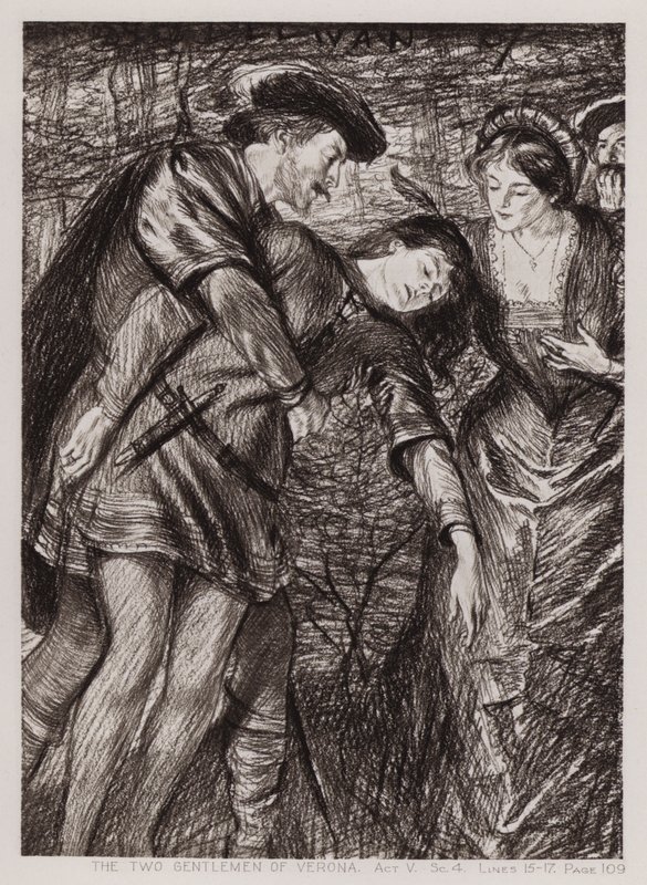 The Two Gentlemen of Verona, Akt V, Sc 4 (litho) af Edmund Joseph Sullivan