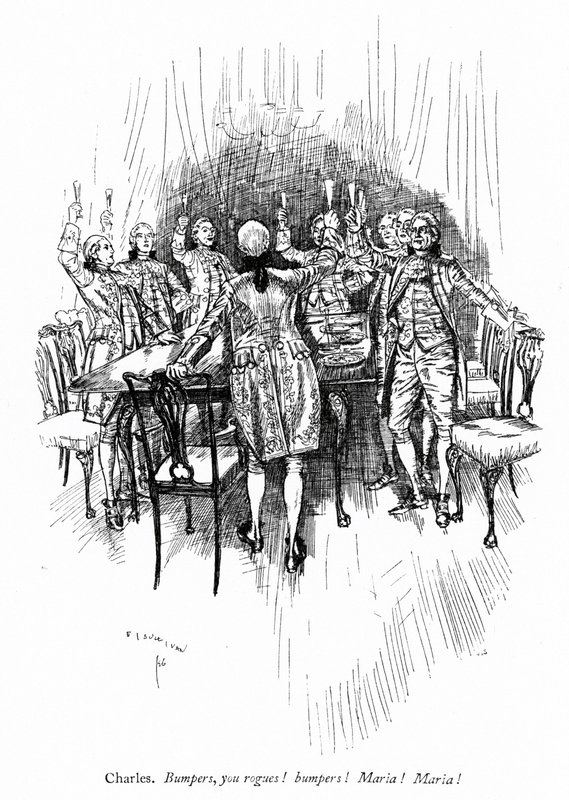 Illustration til Sheridans The School for Scandal af Edmund Joseph after Sullivan