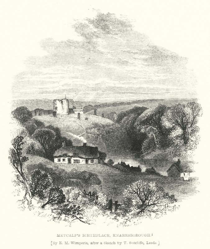 Metcalfs fødested, Knaresborough (gravering) af Edmund Morison (after) Wimperis