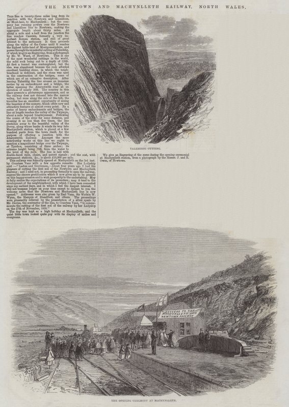 Newtown og Machynlleth Railway, North Wales af Edmund Morison Wimperis