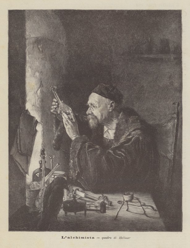Alkymisten, maleri af Hellmer af Edmund Ritter von Hellmer