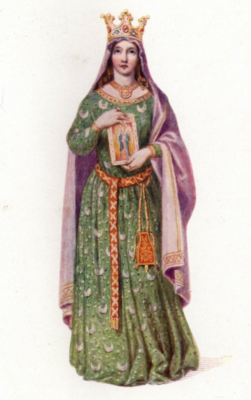Berengaria, dronning af England, kone til kong Richard I (farve litho) af Edmund Thomas (after) Parris