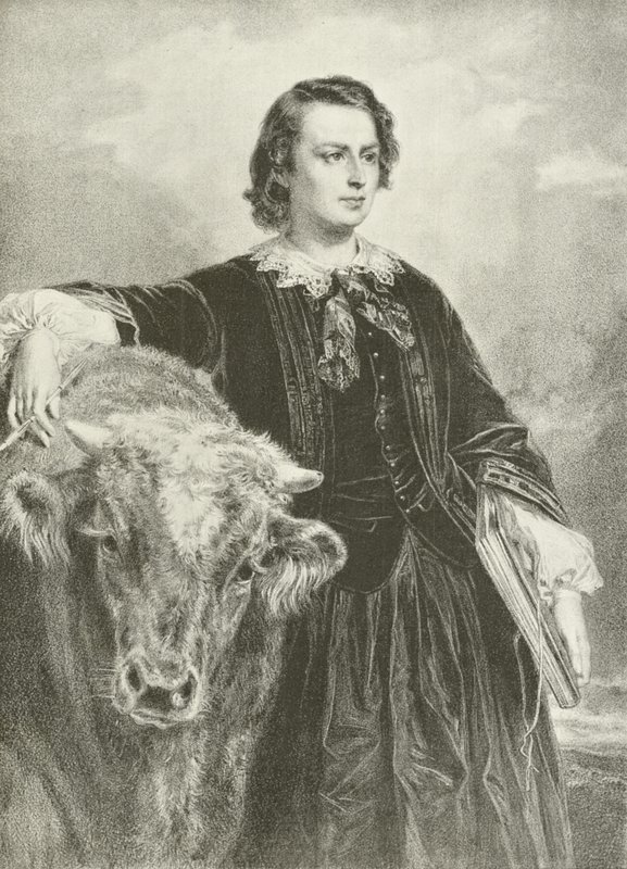 Rosa Bonheur, fransk kunstner (gravering) af Edouard Louis Dubufe