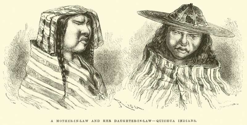 En svigermor og hendes svigerdatter, Quichua-indianere af Edouard Riou