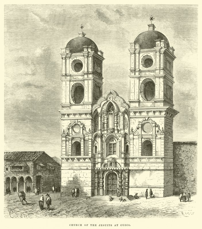 Jesuittkirken i Cuzco af Edouard Riou