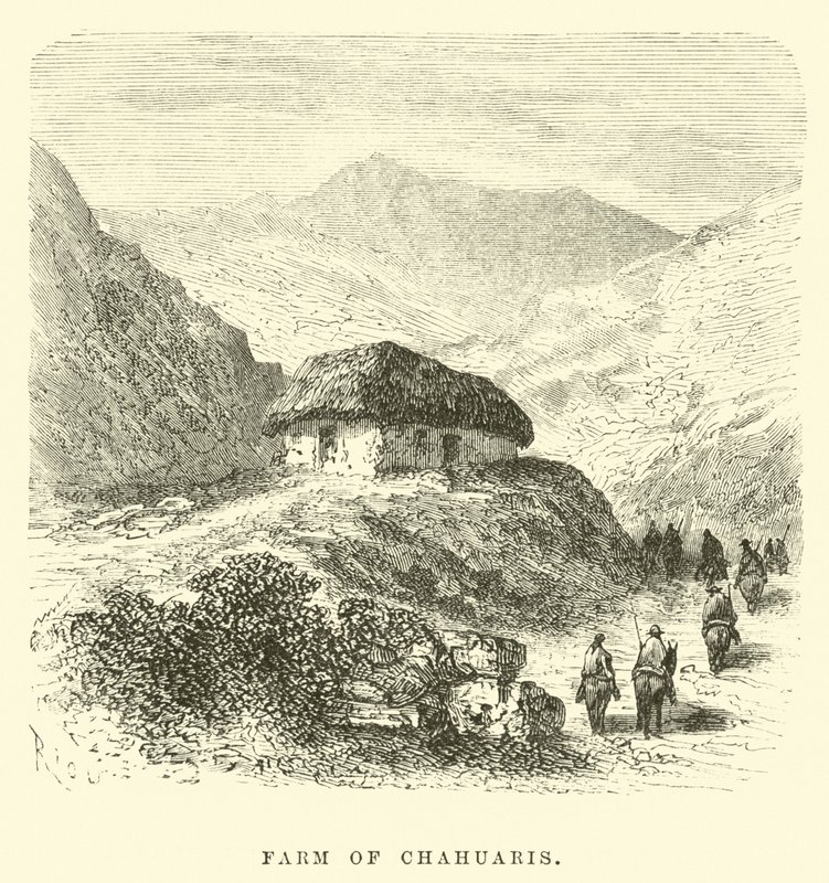 Gård af Chahuaris af Edouard Riou