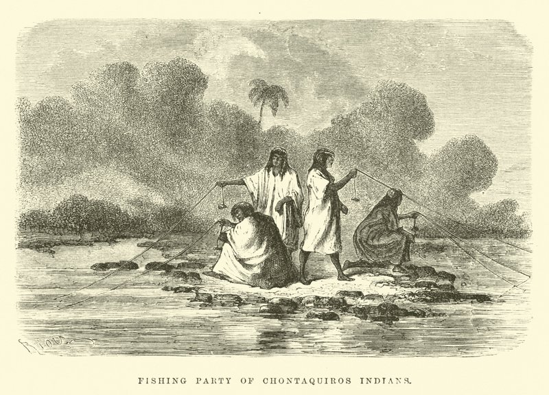 Fiskeselskab af Chontaquiros-indianere af Edouard Riou