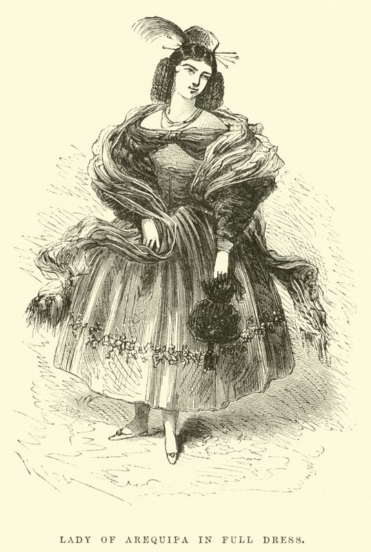 Lady of Arequipa i fuld kjole af Edouard Riou