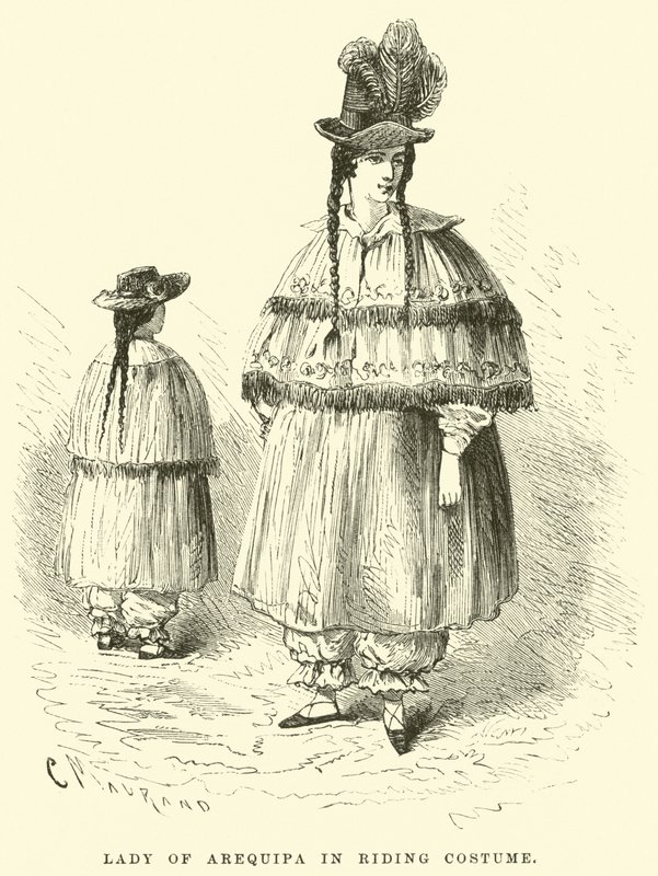 Lady of Arequipa i ridedragt af Edouard Riou