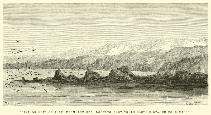 Punkt eller spids af Ilay, fra havet, ser øst-nord-øst; afstand fire miles af Edouard Riou