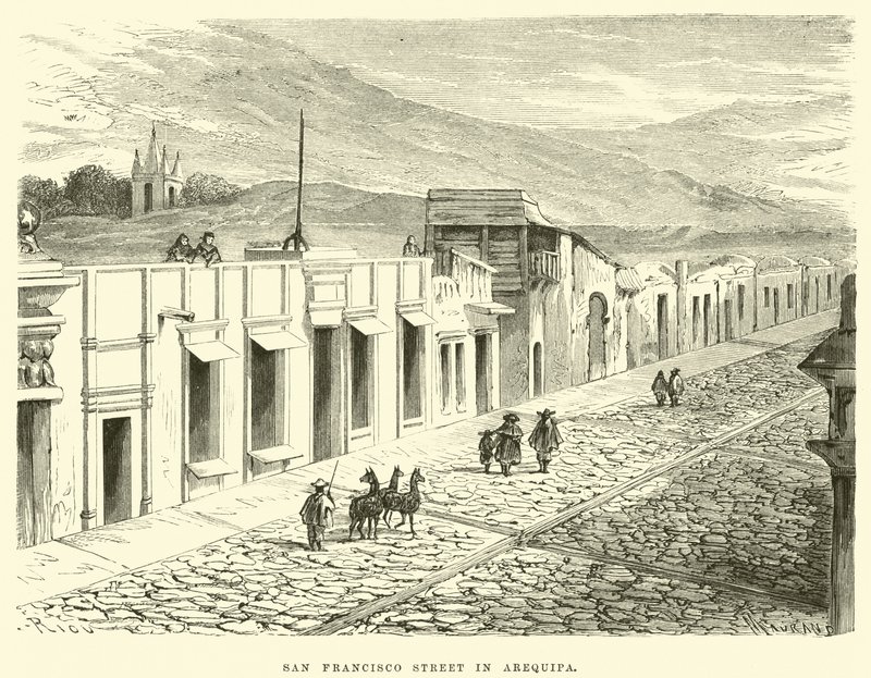 San Francisco Street i Arequipa af Edouard Riou