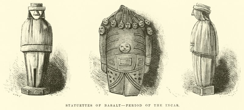 Statuetter af basalt, inkaernes periode af Edouard Riou
