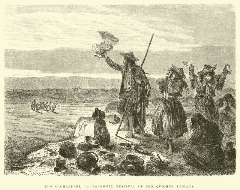 Cacharpari, eller Quichua-indianernes afskedsfestival af Edouard Riou