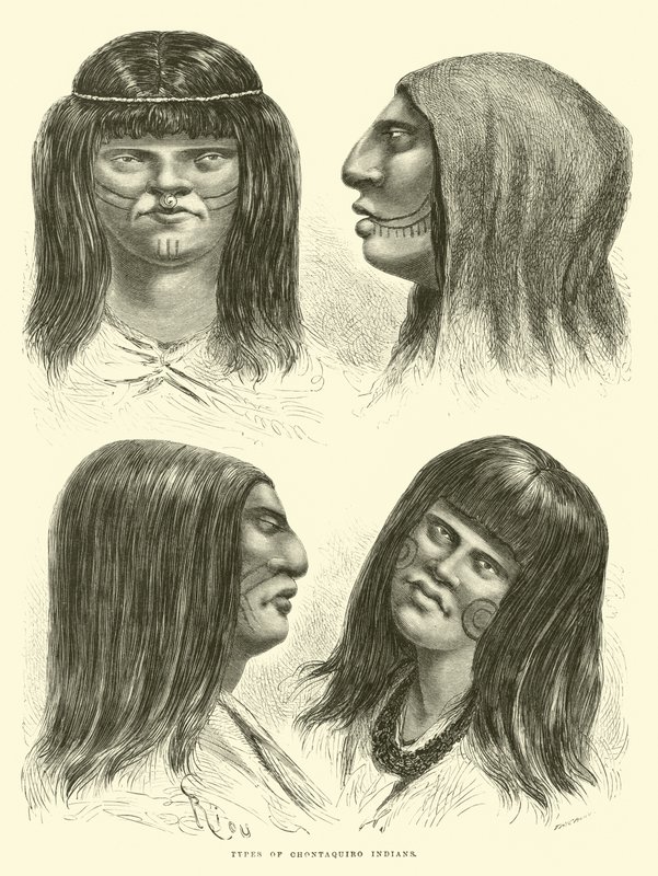 Typer af Chontaquiro-indianere af Edouard Riou