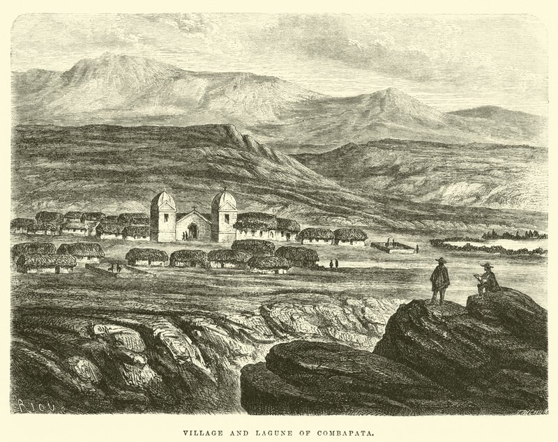Landsbyen og Lagune af Combapata af Edouard Riou