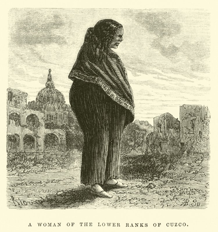 En kvinde fra de lavere rækker af Cuzco (gravering) af Edouard (after) Riou