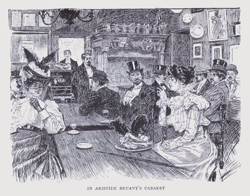 Boheme-Paris: I Aristide Bruants kabaret (litografi) af Edouard Alfred (1875 1954) Cucuel