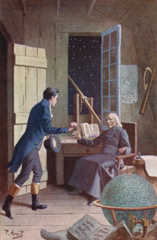 Han vendte sig i stolen og rakte armene ud mod vores helt (farve litho) af Edouard Henri Avril